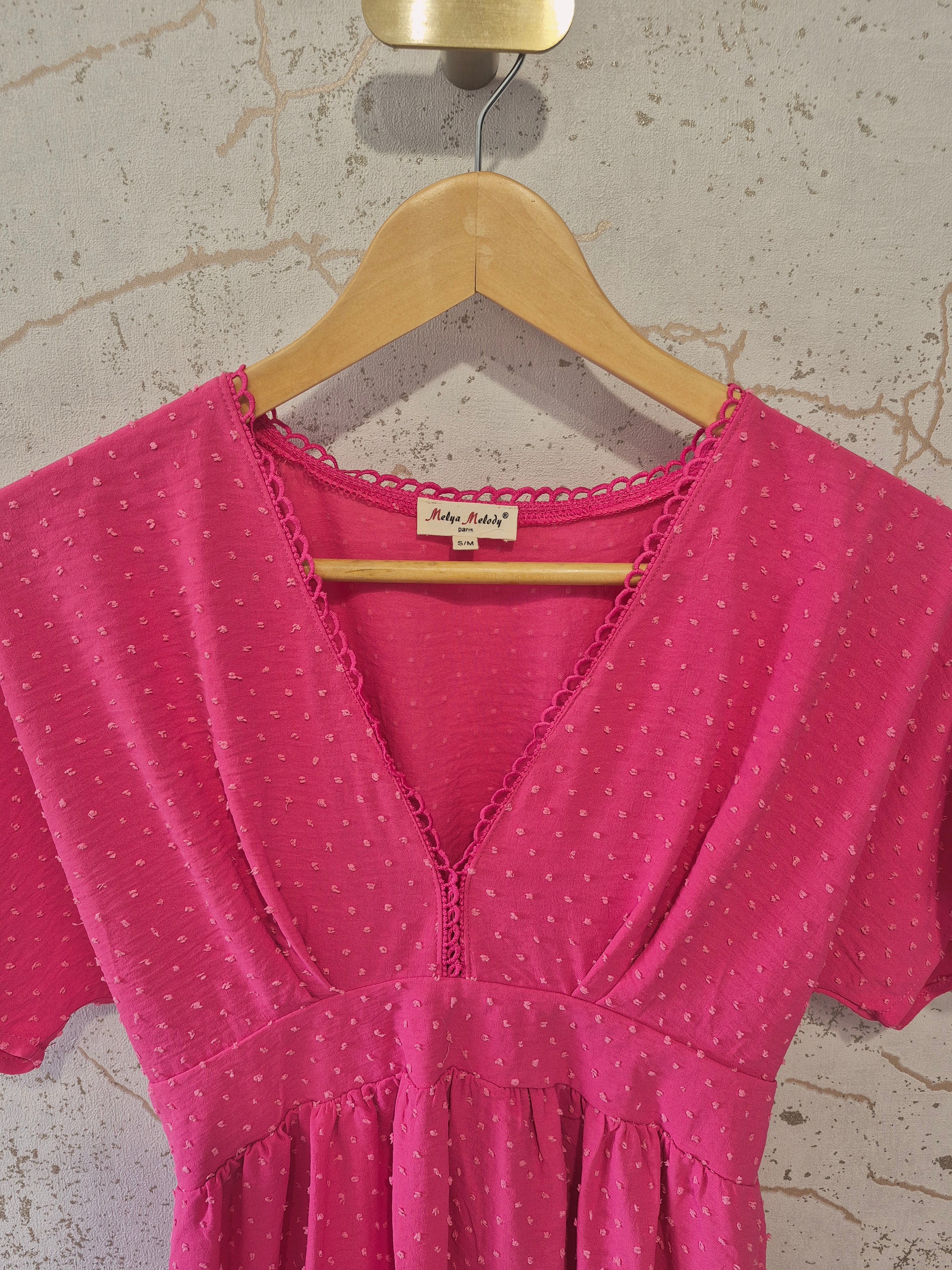 Robe fluide rose fuchsia
