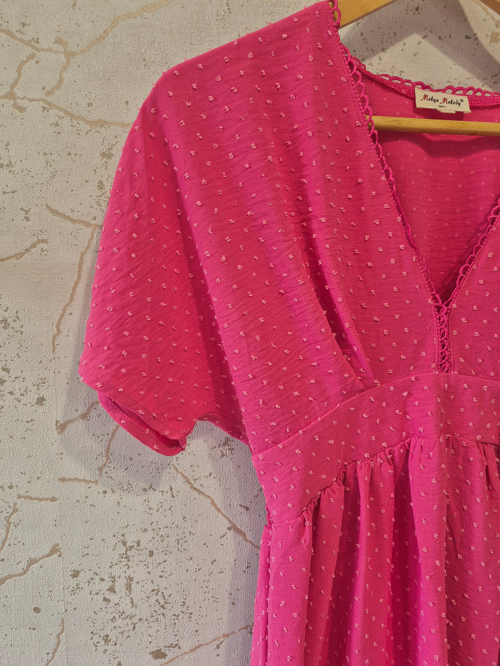 Robe fluide rose fuchsia