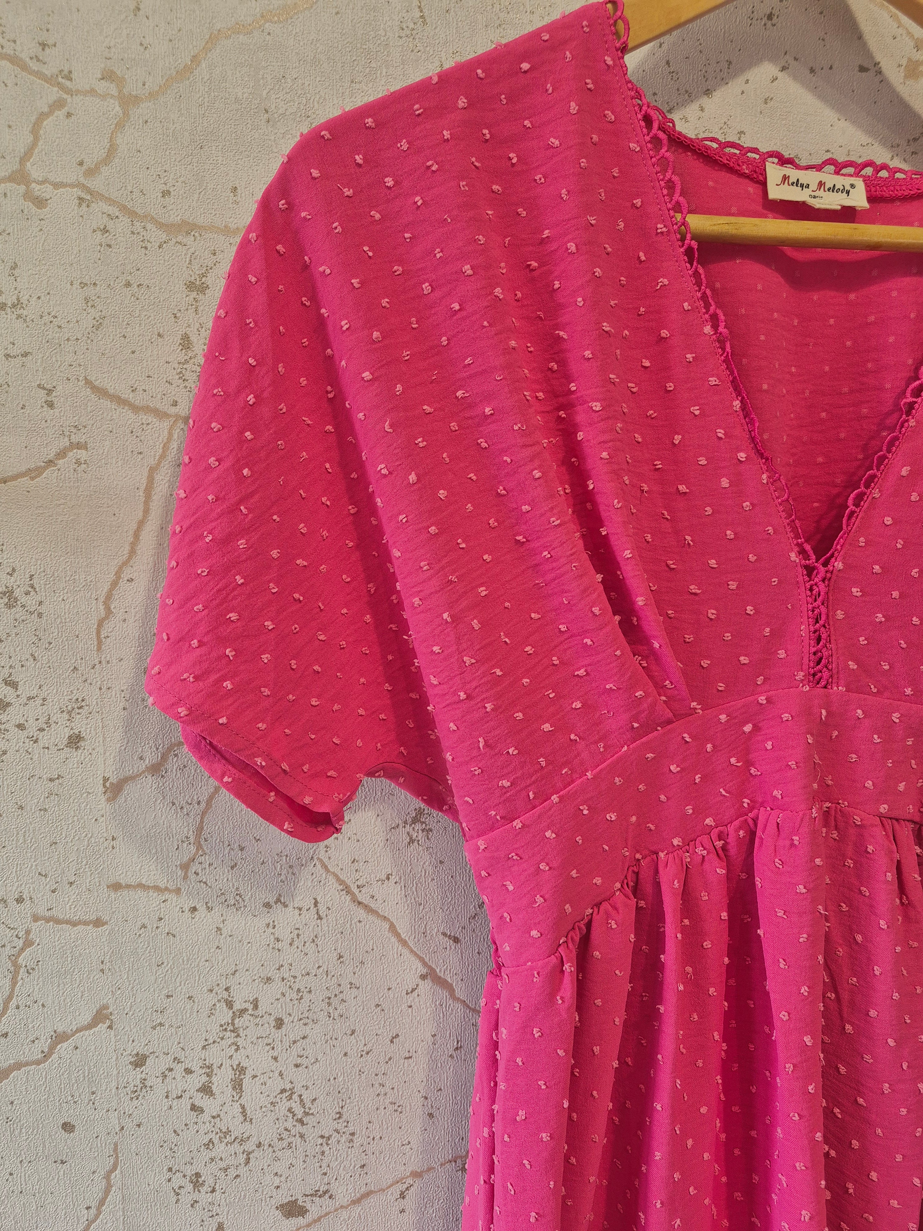 Robe fluide rose fuchsia