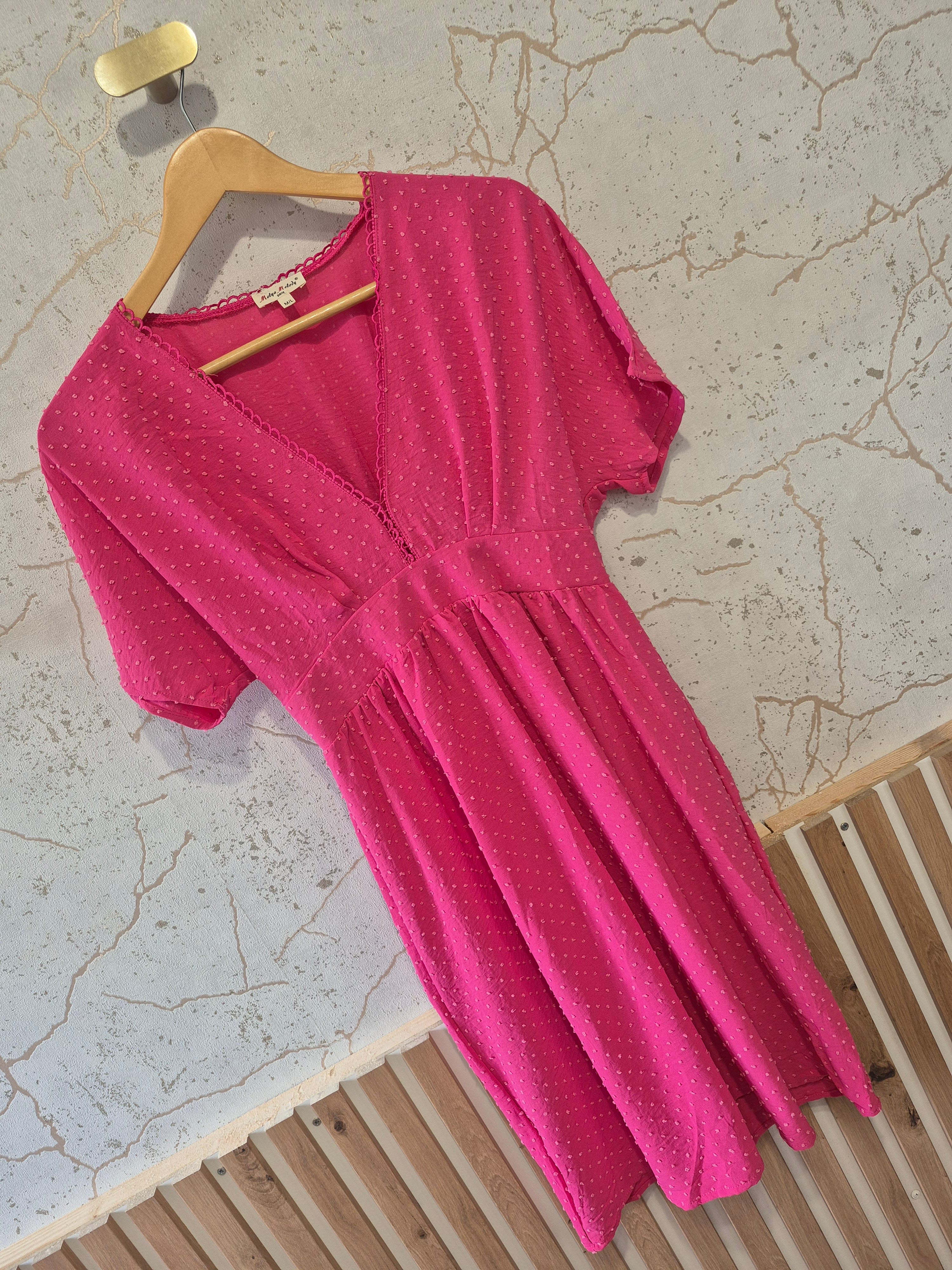 Robe fluide rose fuchsia