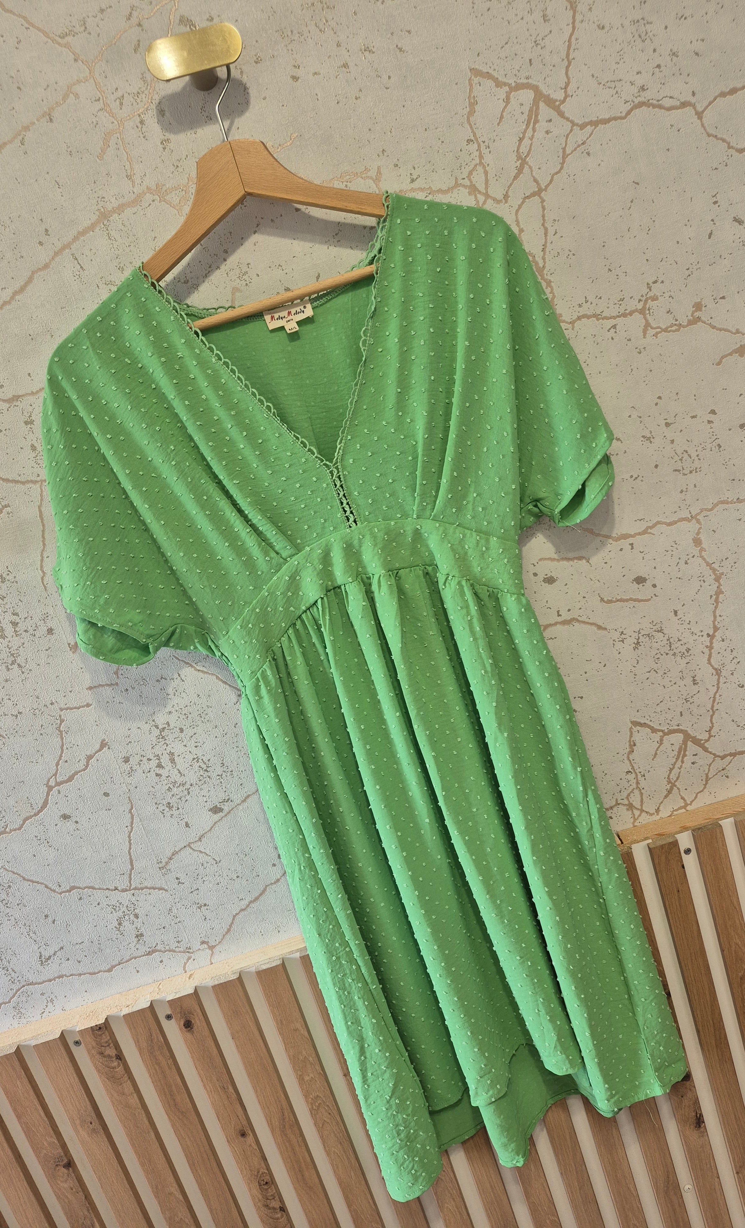 Robe empire verte fluide