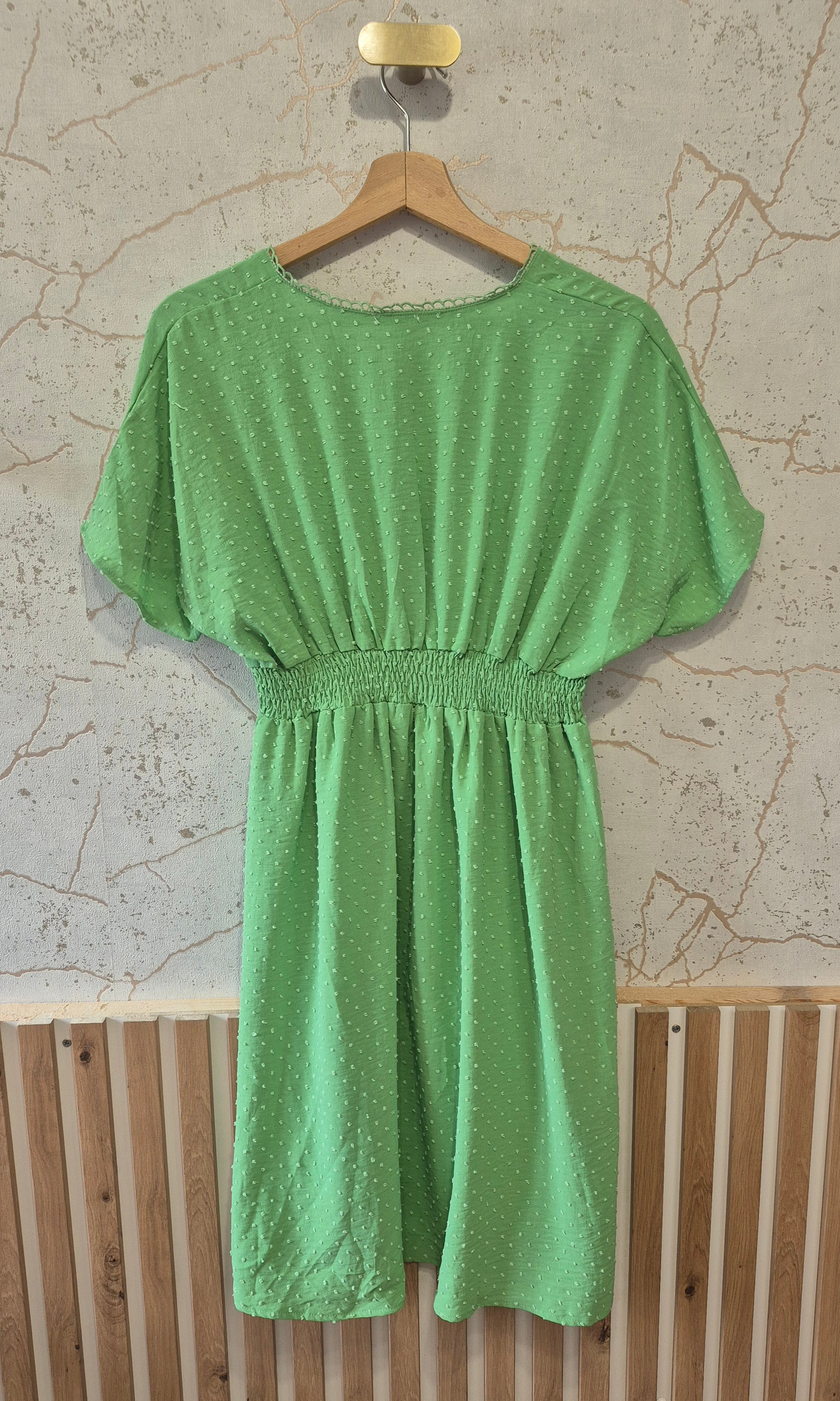 Robe empire verte fluide