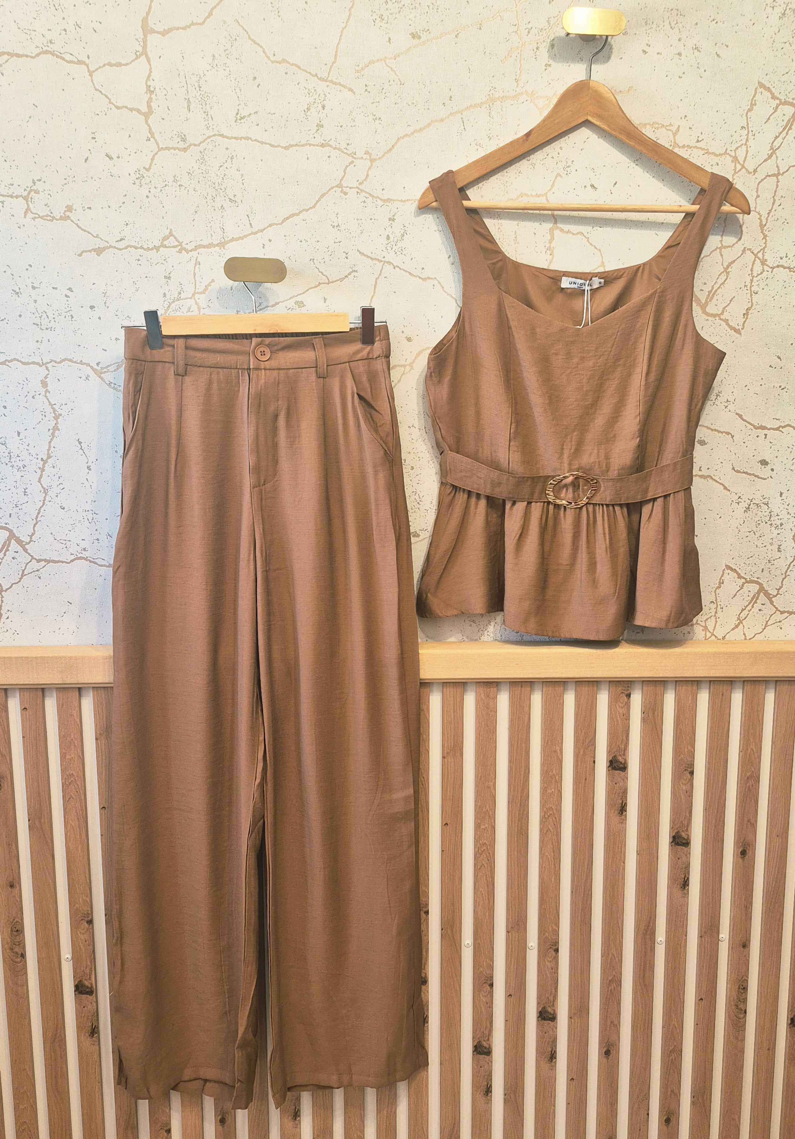 Pantalon fluide marron
