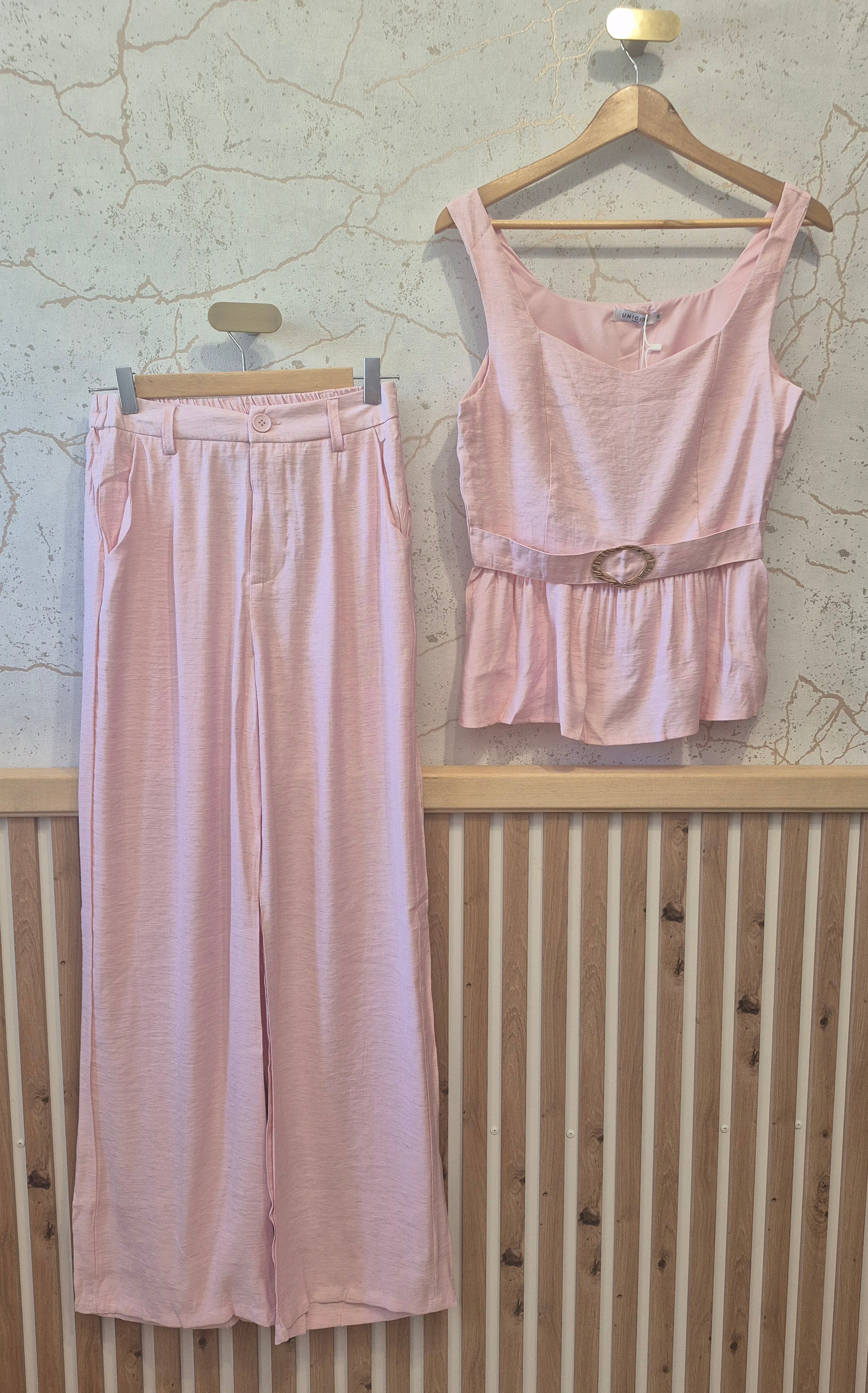 Pantalon fluide rose