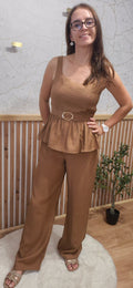 Pantalon fluide marron