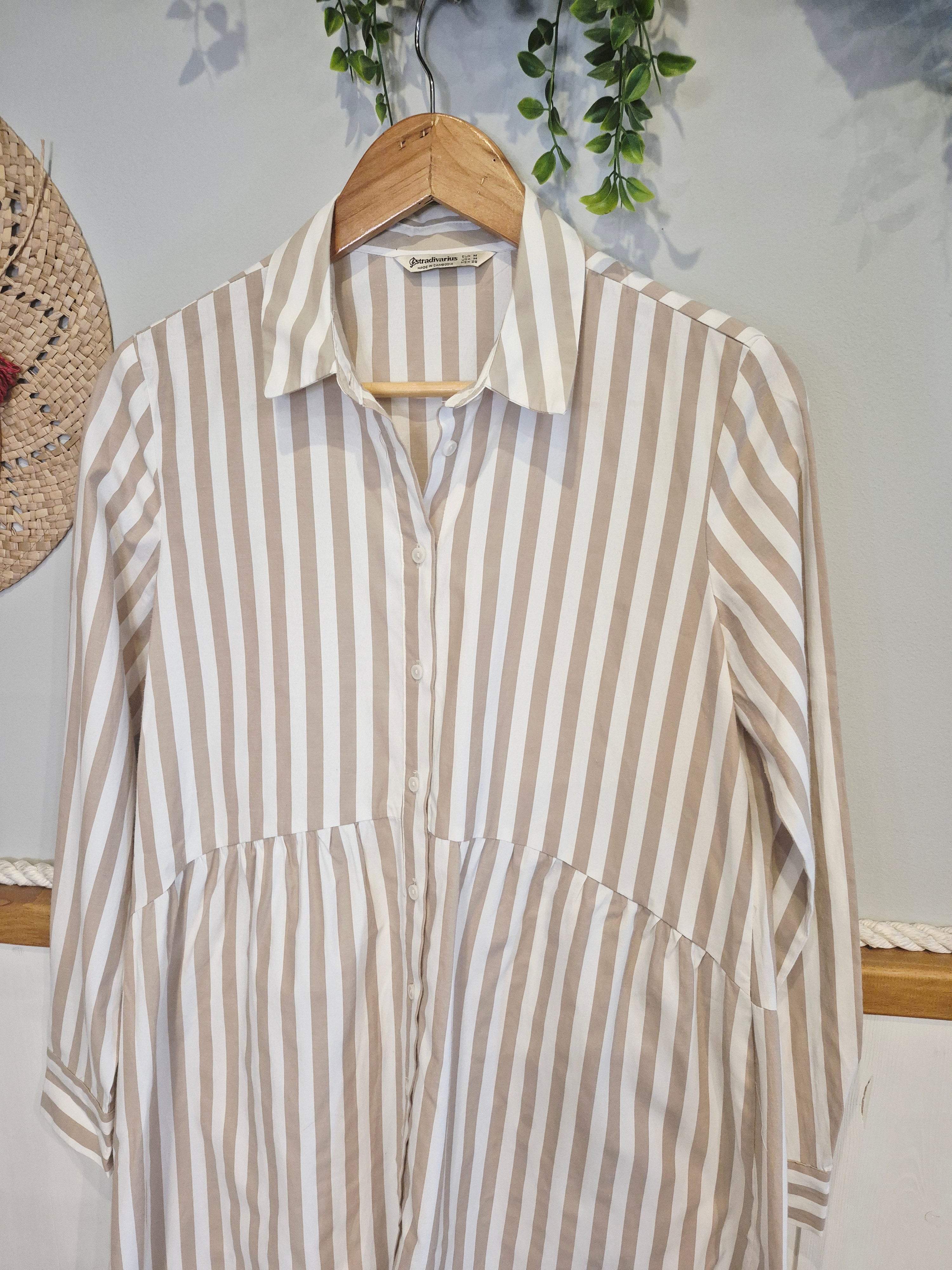 Robe chemise rayée