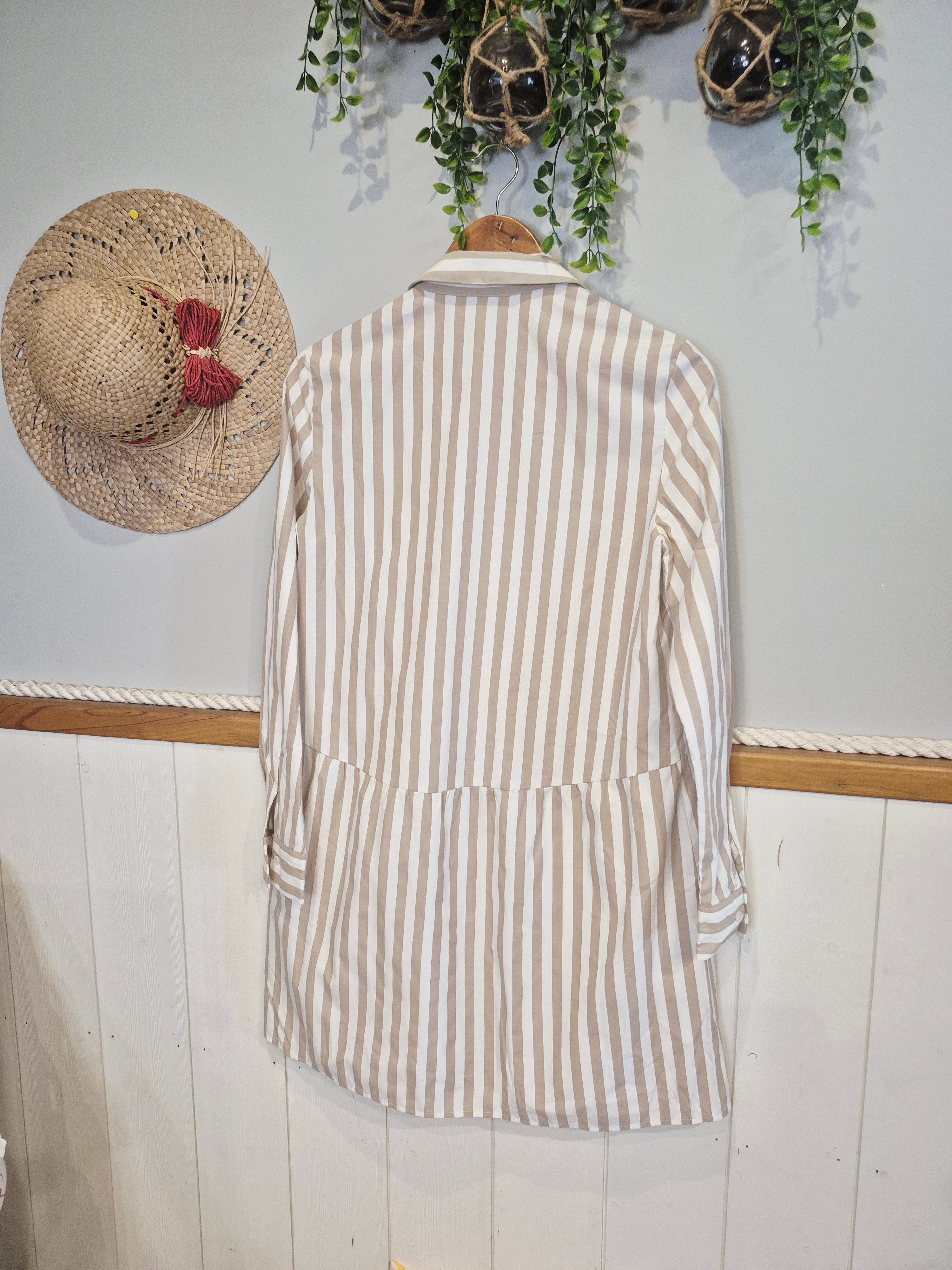 Robe chemise rayée