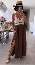 Robe longue jupe fendue