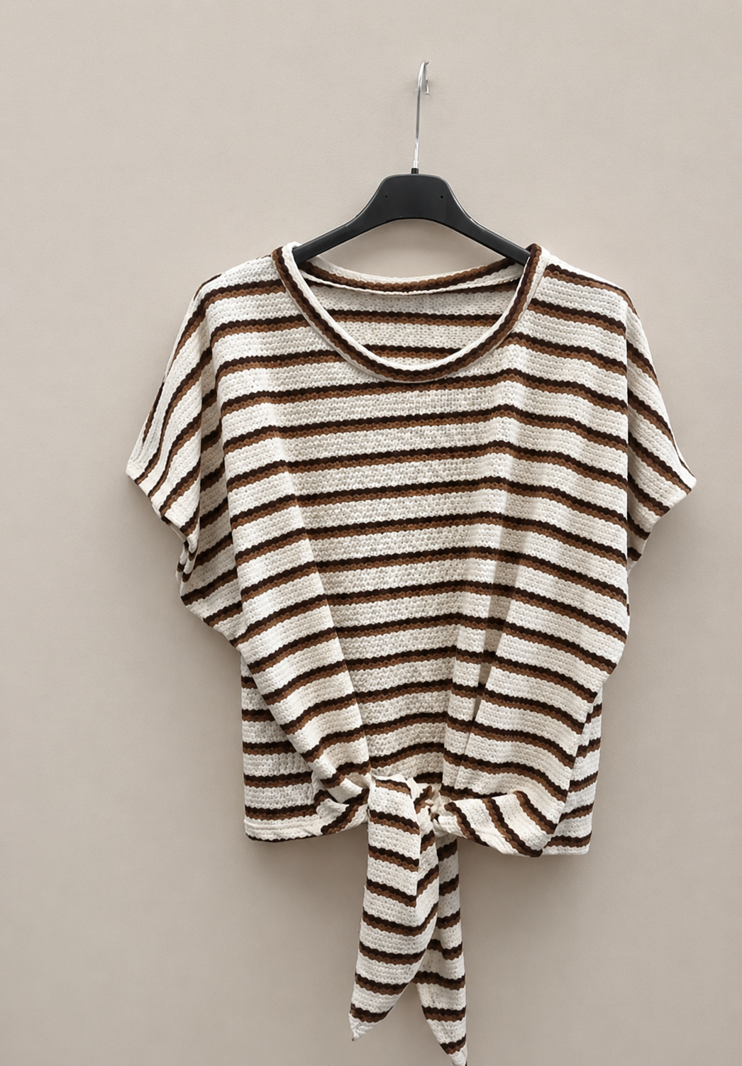 T-shirt à rayures chocolat
