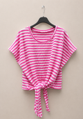 T-shirt à rayures rose