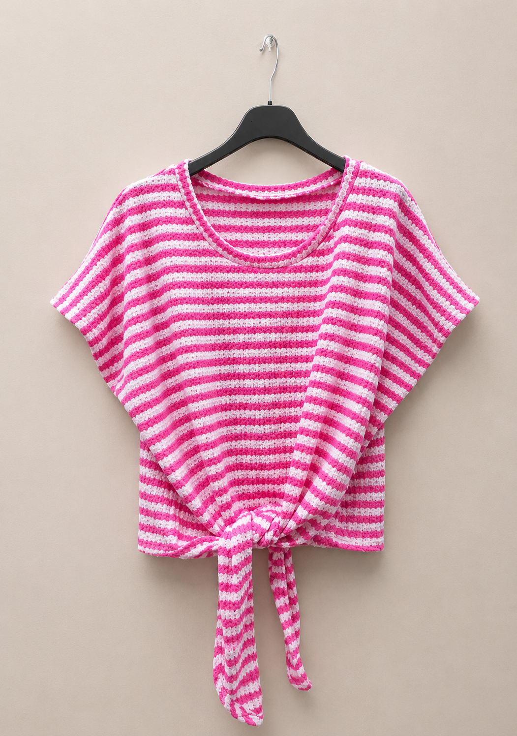 T-shirt à rayures rose