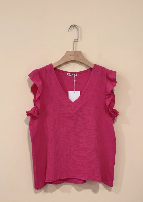 Top Gaze de Coton fuchsia