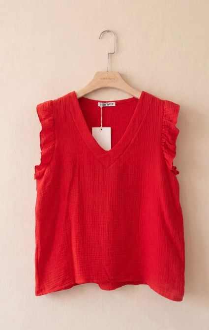 Top Gaze de Coton rouge