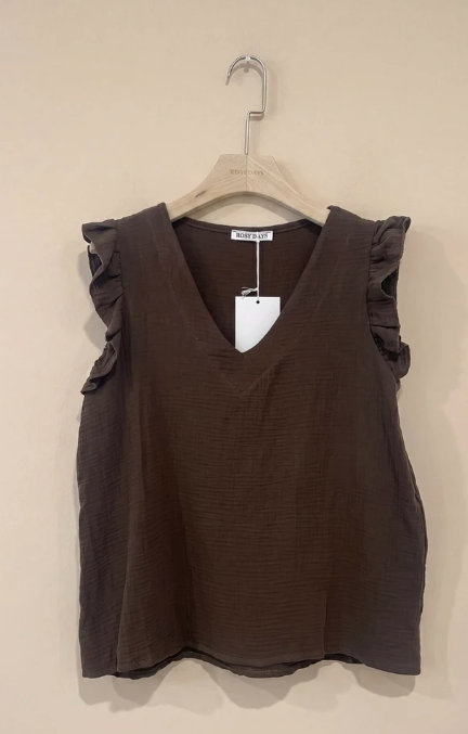 Top Gaze de Coton marron