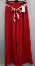 Palazzo rouge ceinture à fleurs