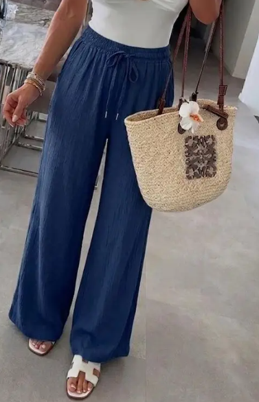 Pantalon fluide marine