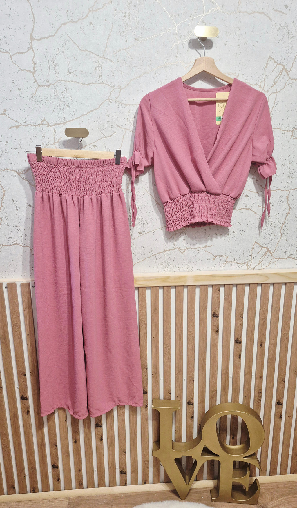 Ensemble rose poudré