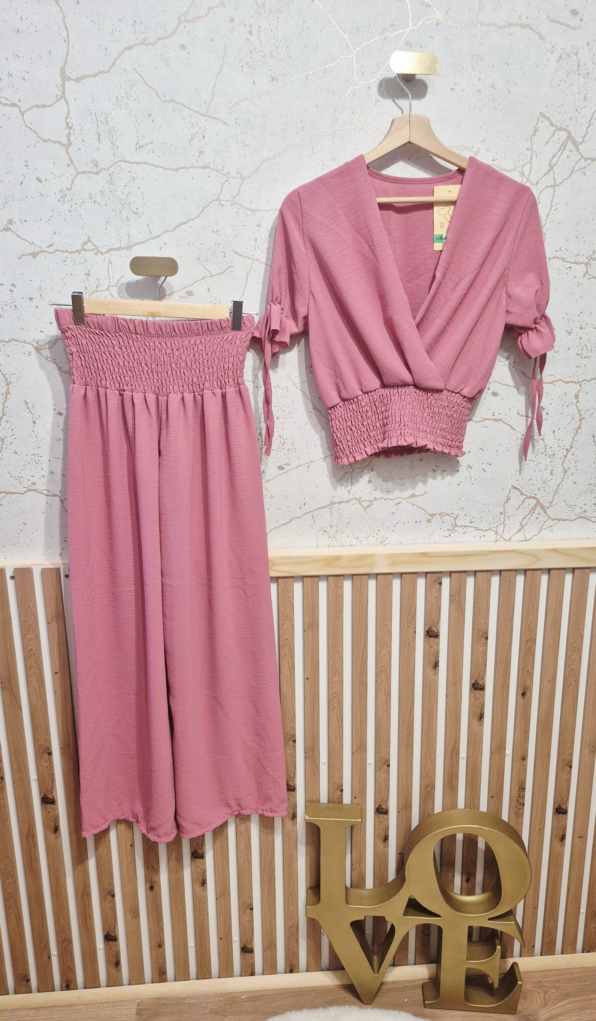 Ensemble rose poudré
