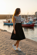 Robe rayée noire courte Stories