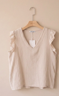 Top gaze de Coton beige